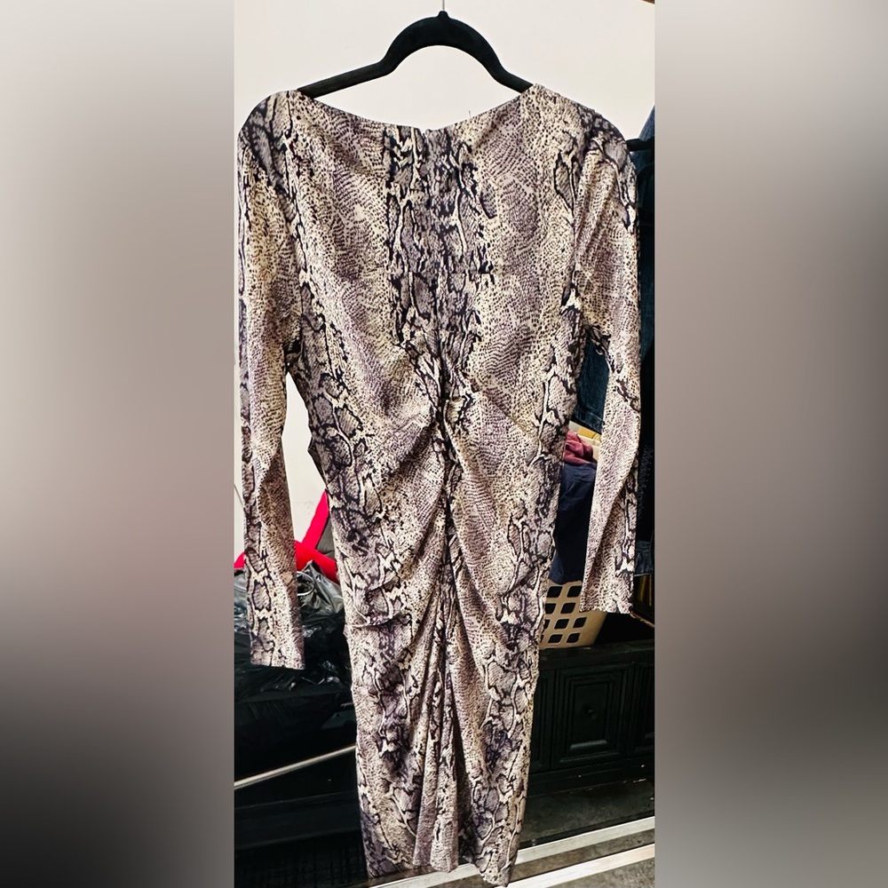 Philosophy Republic Clothing Snakeskin Ruched Dress (Size L) 🐍